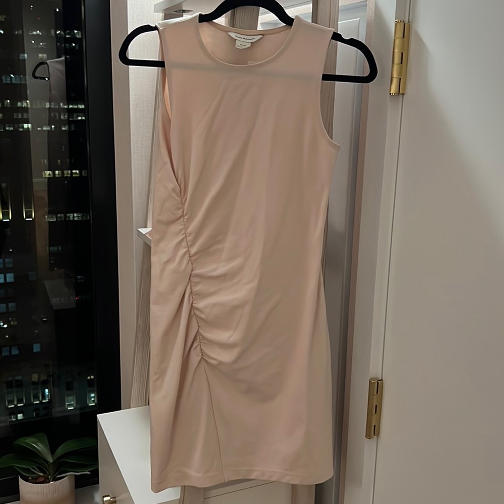 Club Monaco Pink Side Seam Ruched Minidress